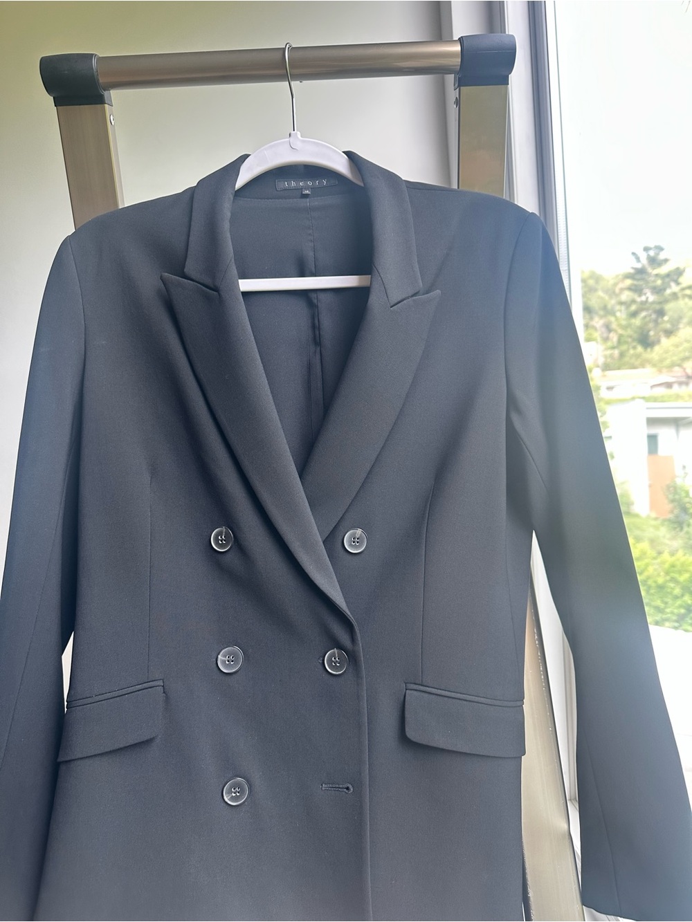 Theory Double-Breasted Black Women's Blazer